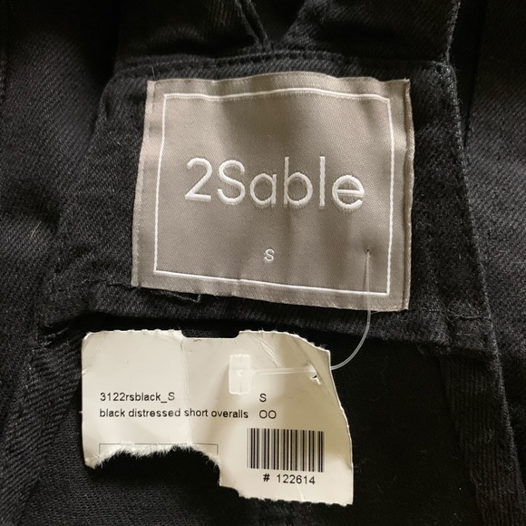 Black denim overall shorts NWT - Picture 4 of 4